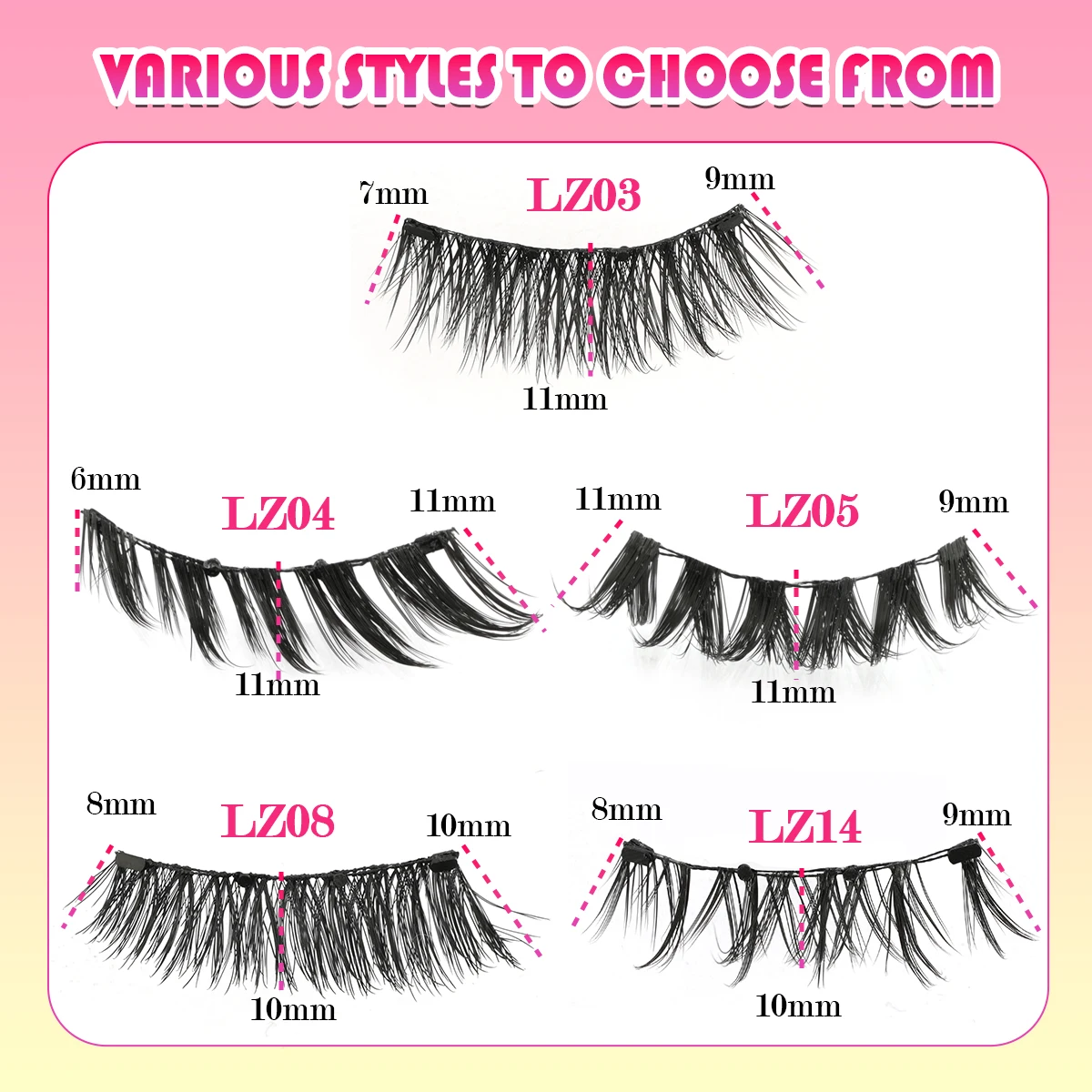 New 1 Pair Magnetic Eyelashes Handmade 3D Fluffy Faux Mink Lashes Reusable Natural False Eyelashes Magnetic Tweezers Makeup Set
