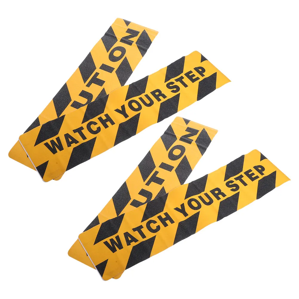 Fita antiderrapante de pvc, 4 unidades, observe seu passo, piso, escada, aviso de segurança, tiras adesivas antiderrapantes para degraus ao ar livre, escadas