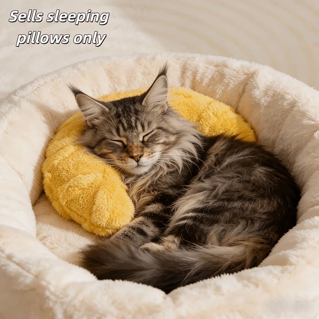 Katzen-Mondkissen, Superweiches Plüsch-Halbkissen, Haustier-Spielzeug, Katzen-Schlafkissen, Universalmatte für Hunde, Haustierzubehör – Detail 10