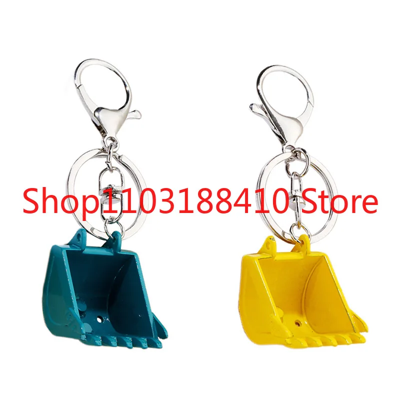 Creative Alloy Bulldozer Keychain Stereo Excavator Tools Car Key Metal Key Ring Pendant Accessories Men Mini Simulation Machine