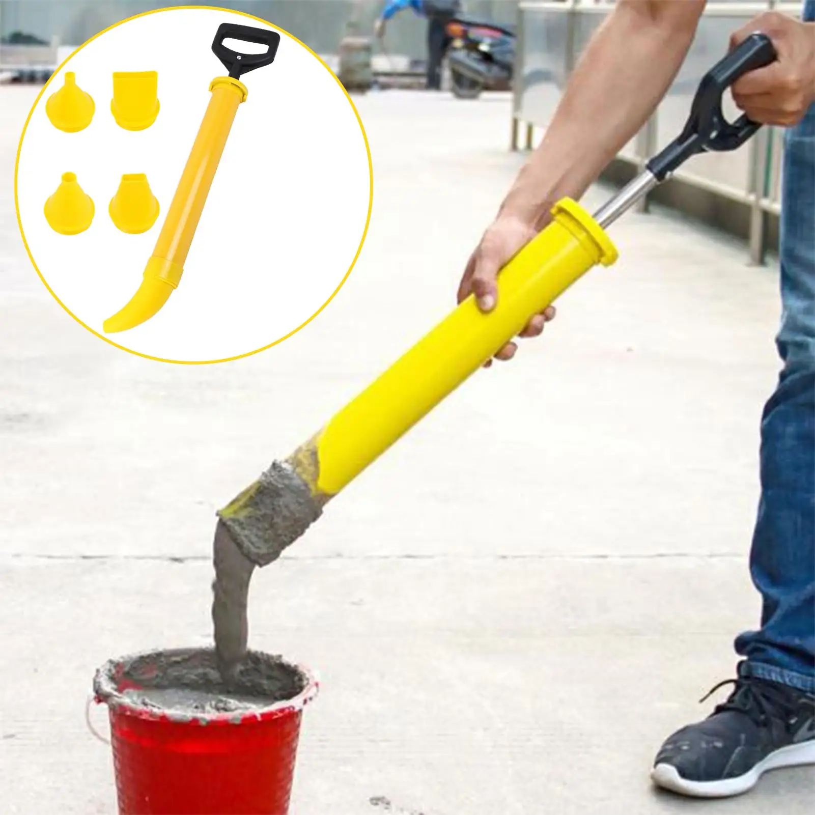 Grouting Tools 5-in-1 Caulking Filler With 5 Nozzles Tile Grouting Applicator For Cement Adhesive Mortar Household Bathroom