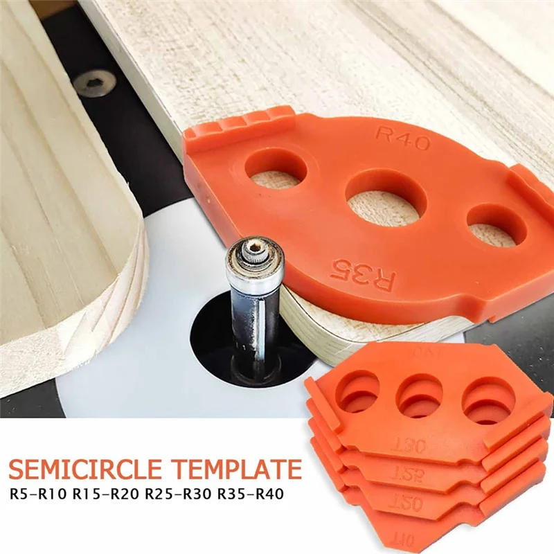 4-teiliges Set Radius Jig-Fräsvorlagen, ABS + CNC-Fräsvorrichtung mit hoher Härte, Ecken R10-15 R25-35 R20-30 R30-40-N38R