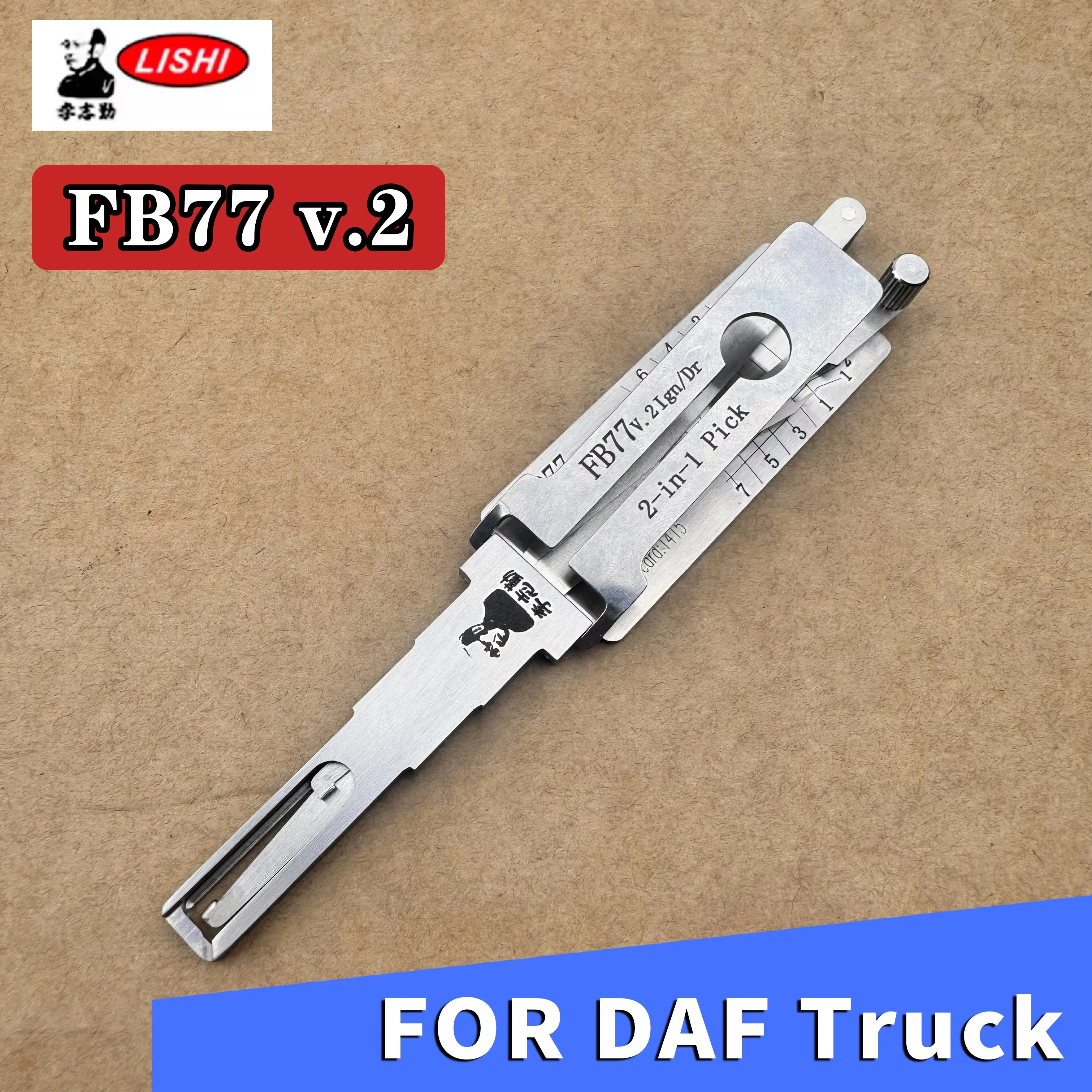 LISHI 2IN1 FB77 Decoder Lock Pick Tool Open Car Tool Locksmiths Tool For DAF Truck