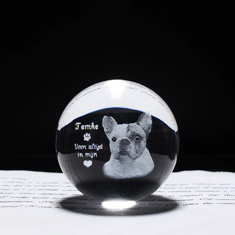 Custom Glass Photo Ball Personalized Crystal Sphere Lase Engraving Customized Globe Home Decoration Christmas Gift Ball