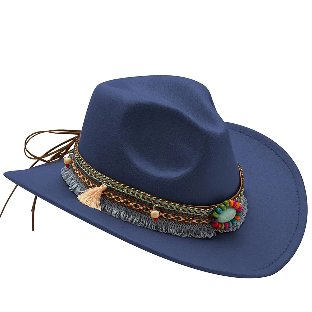 Unisex Western Cowboyhut aus Filz mit Quaste und Gürtel für Mädchen und Jungen, Cowboy-Accessoire für Kinder – Detail 7