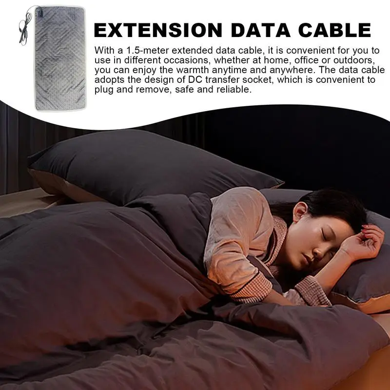 Electric Heating Blanket Universal Electric Heat Pad with 3 Levels Adjustment Electric Blanket with 1.5m Data Cable for travel