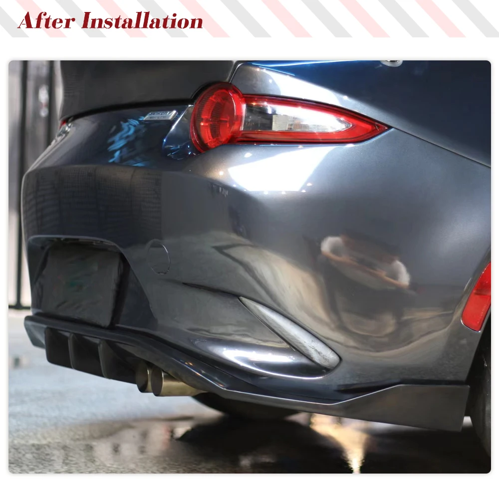 PU Black Primer Car Rear Bumper Diffuser Splitters dla Mazda MX5 MX-5 ND Miata 4. generacji Car Rear Diffuser Tuning Diffuser