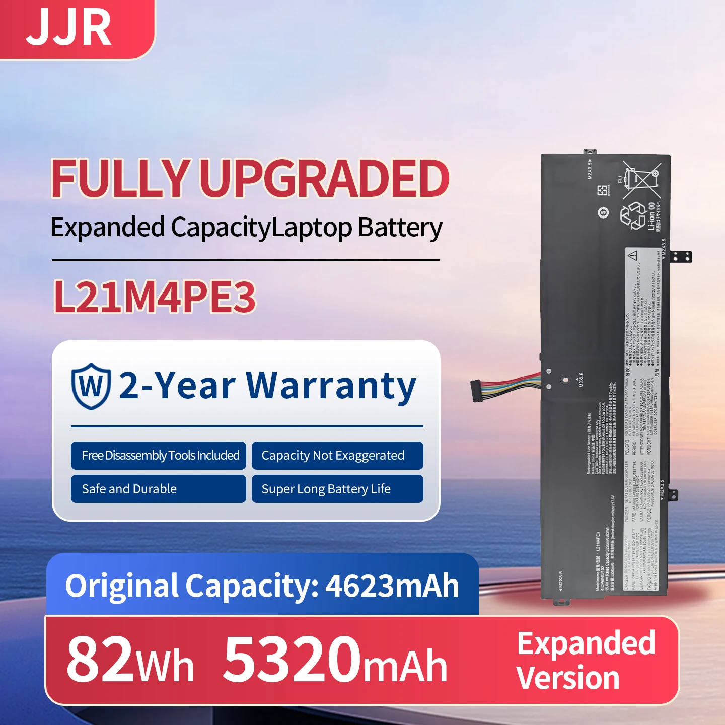L21M4PE3 5320mAh/82Wh 15.4V Higher Capacity Replacement Laptop Battery for Lenovo Yoga 7 14IAL7 14ARB7 16lAP7