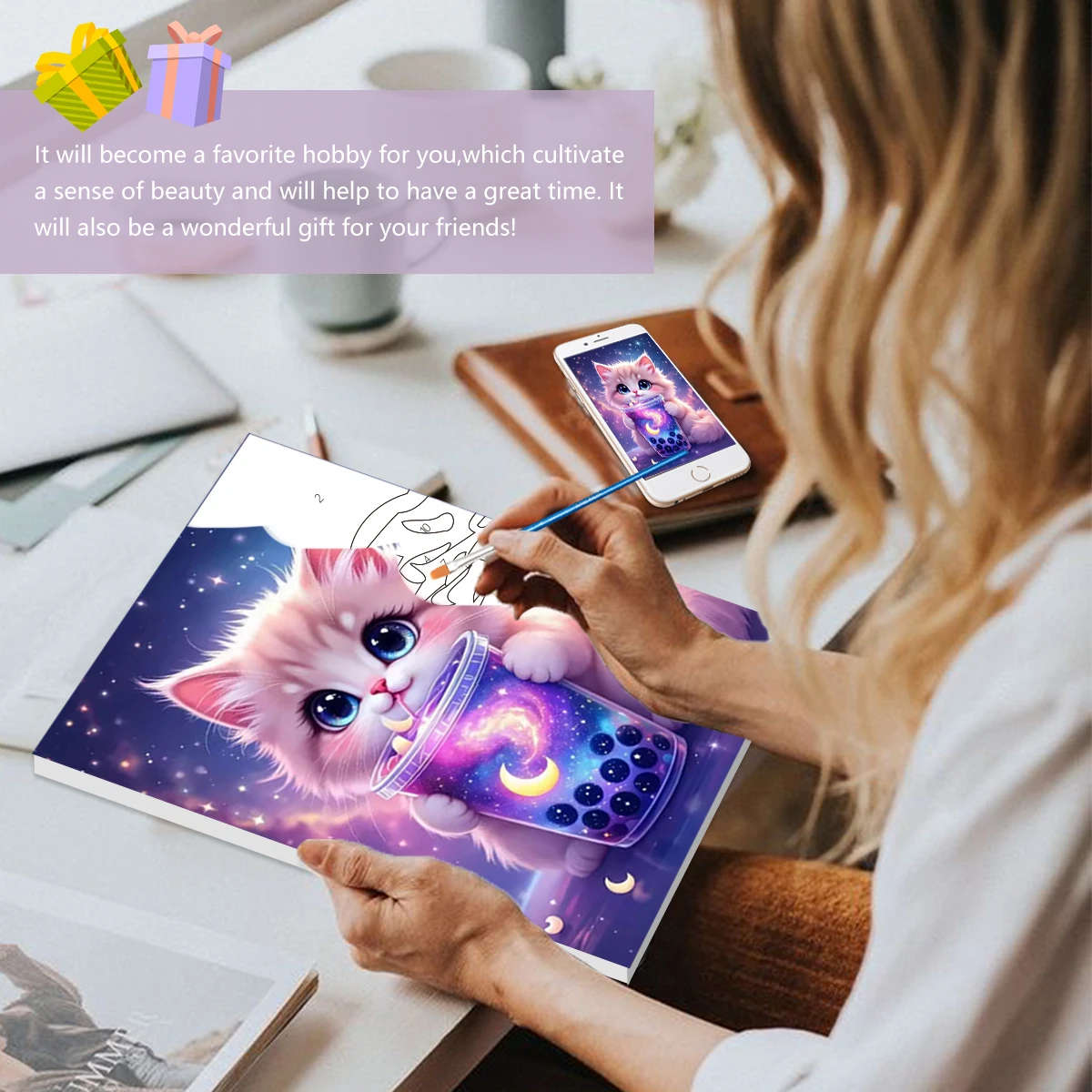 

SDOYUNO Painting Paints By Numbers Easy Draw For Beginner Animals cat 20x30cm With Frame Artwork Acrylic Paints Home Decoration