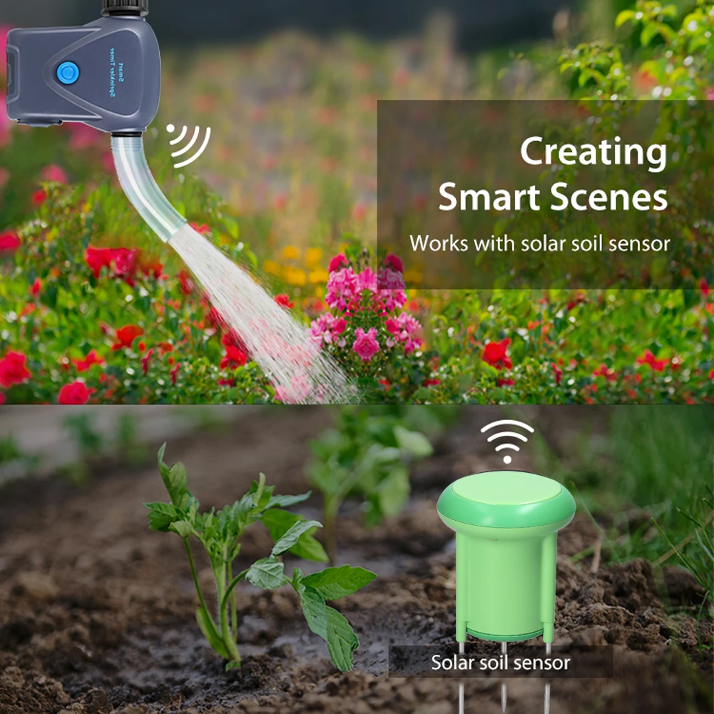 Tuya Zigbee Watering Device And Soil Sensor Linkage Fully Automatic Garden Watering Intelligent Garden Irrigation