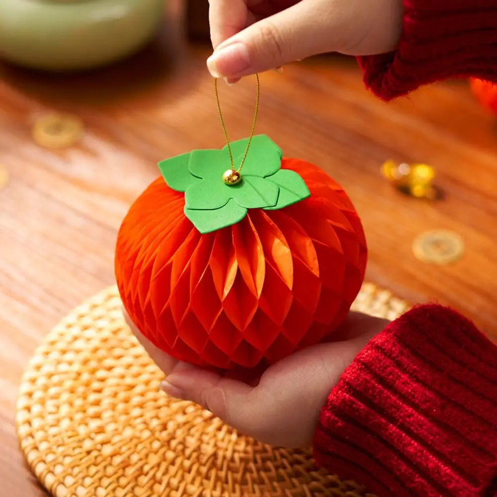

Small Size Persimmon Origami Ornament Creative Design Festive Style Hanging Ornament Traditional Lucky Symbol Desktop Pendant