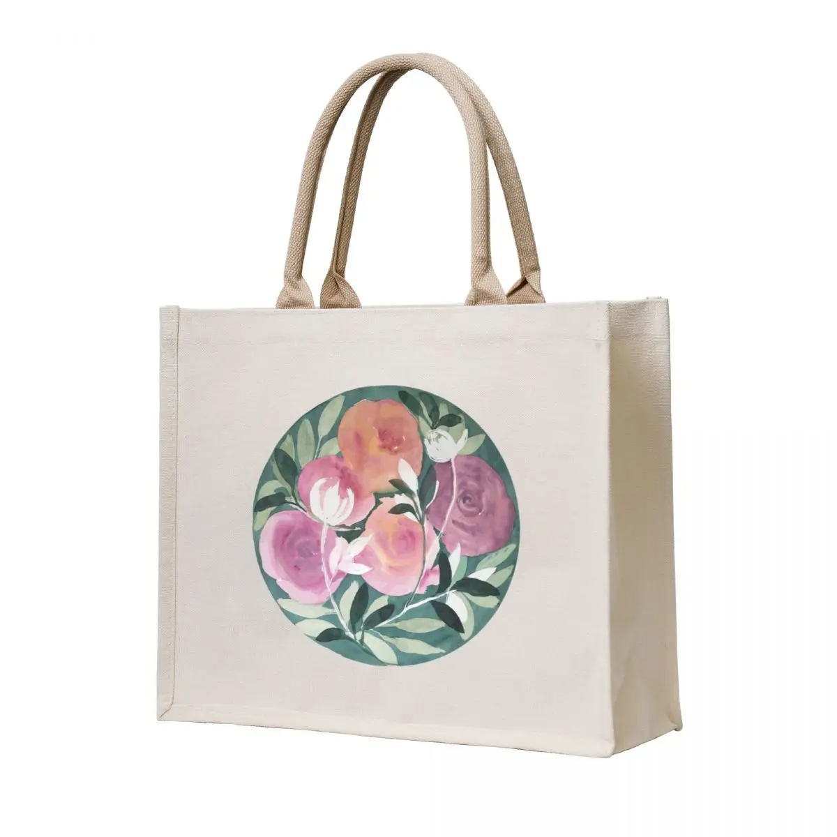 Peonies Circle Tote Bag female bag tote bag Women's shopper