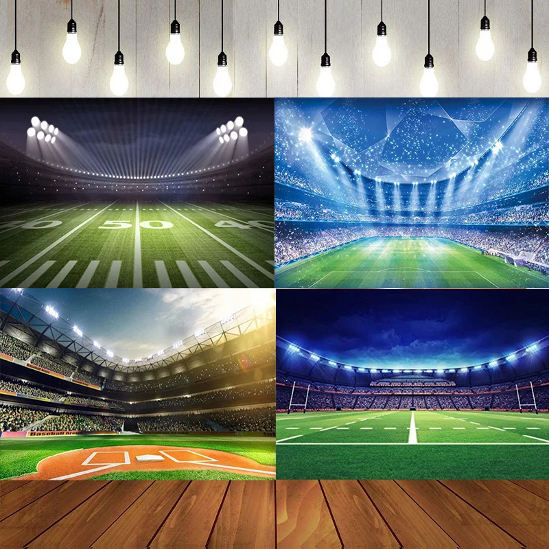 Hockey Football Football Baseball Stadium Ice Rink Stage Light Shiny Birthday Party Photography Backdrop Background Banner Decor