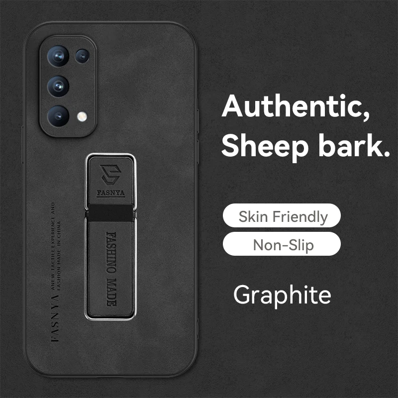 For OPPO Reno 5 Pro Case Hard Shockproof PU Leather Protective CellPhone Back Cover For CPH2201 Phone Casing Bracket Holder