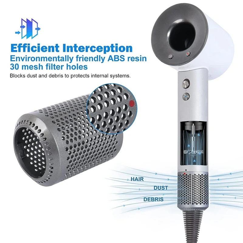 Tampa do filtro exterior para Dyson secador de cabelo, filtro Dustproof, Filtro Net Parte, Cleaner Peças Acessórios A, HD01, HD03, HD08