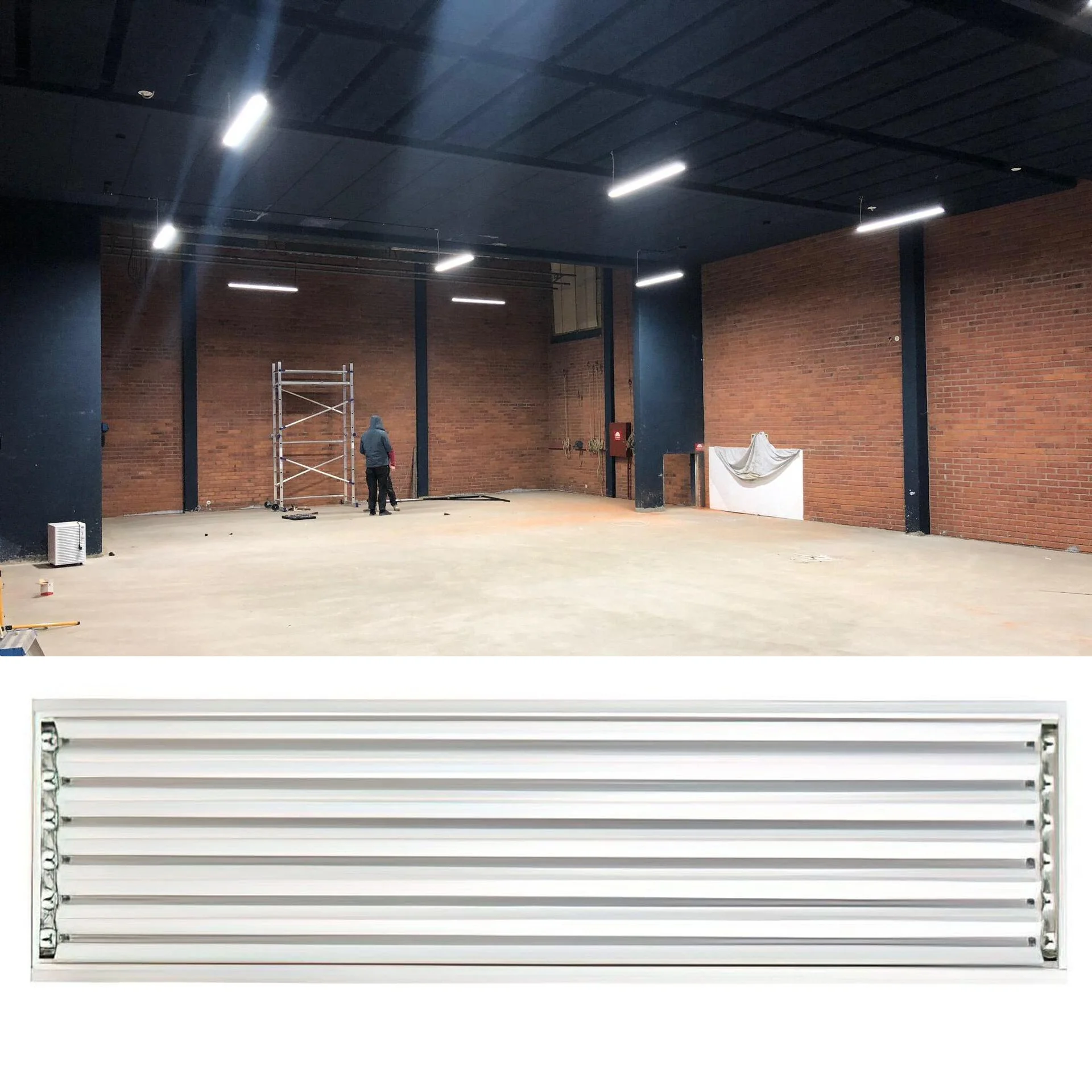 

180W 4FT High Voltage AC120-277V Linear High Bay Light LED Chandelier 6 Lights Warehouse Workshop Hanging Rectangle Pendent Lamp