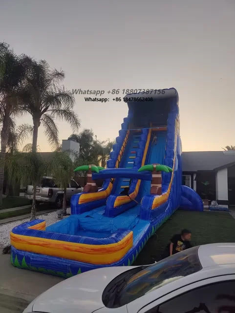 

Tall Giant Double Lane Commercial Inflatable Water Slide for Backyard Outdoor Kids Summer Party