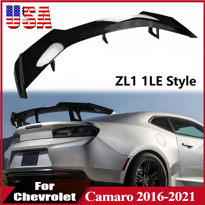 

ZL1 1LE Style Rear Trunk Lid Spoiler Wing For Chevrolet Camaro 2016-2021 Car Rear Spoiler Wing Glossy Black Auto Tail Wing