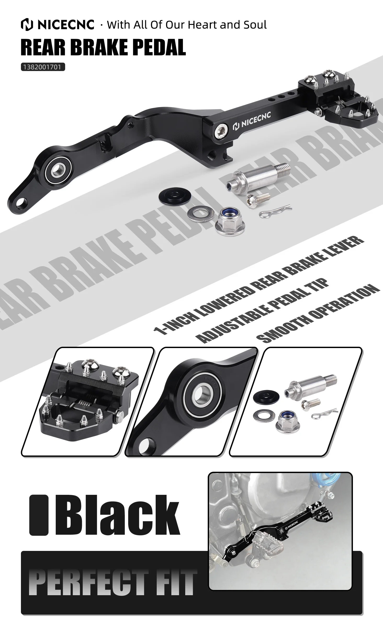 Motorrad-Bremshebel/Fußrasten/Verlängerungshalterungen für Suzuki DR650SE DR650S DR650 SE S 1996-2023 2024 2025 – Detail 1
