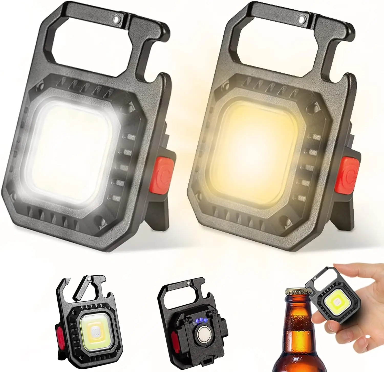 Minilinterna LED impermeable para el trabajo, linterna portátil de 1000 lúmenes, recargable, COB, 5 modos de luz para senderismo y Camping