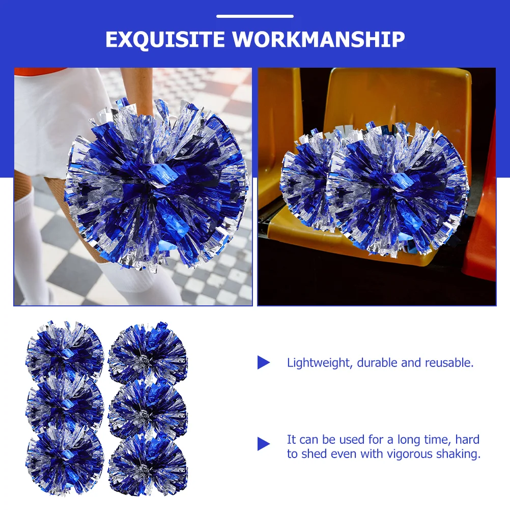 6 Pcs Cheerleading Hand Flower Poms Cheering Pompoms Prop Squad Props Spirited Kids Cheerleaders Bouquet Flowers