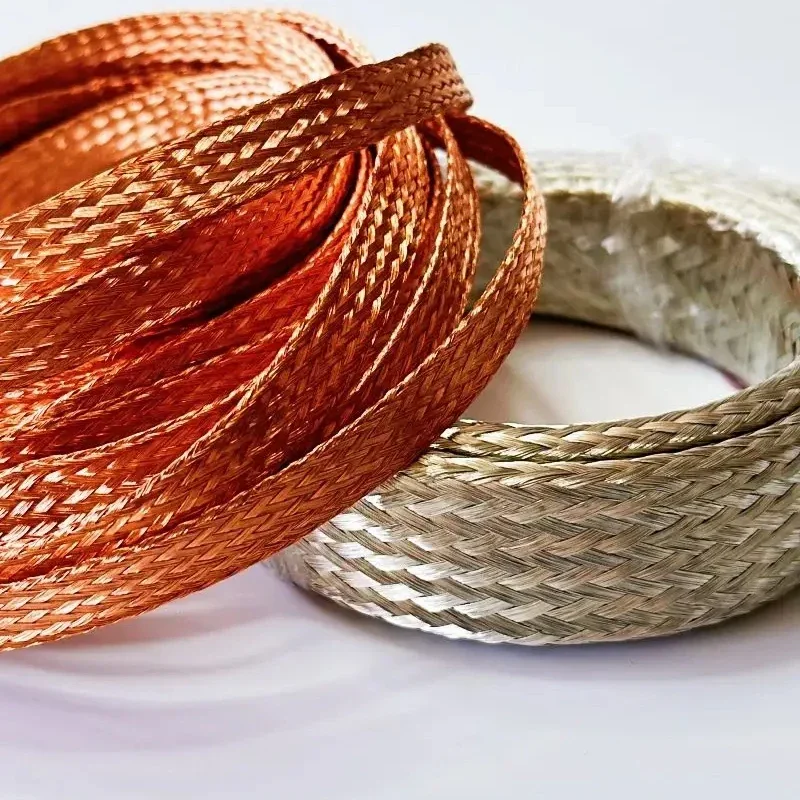 Copper Braided Sleeve Width 4 6 8 10 12 14 16 18 20 25 28mm Tinned Plating Expandable Wire Cable Screening Shielded Metal Sheath