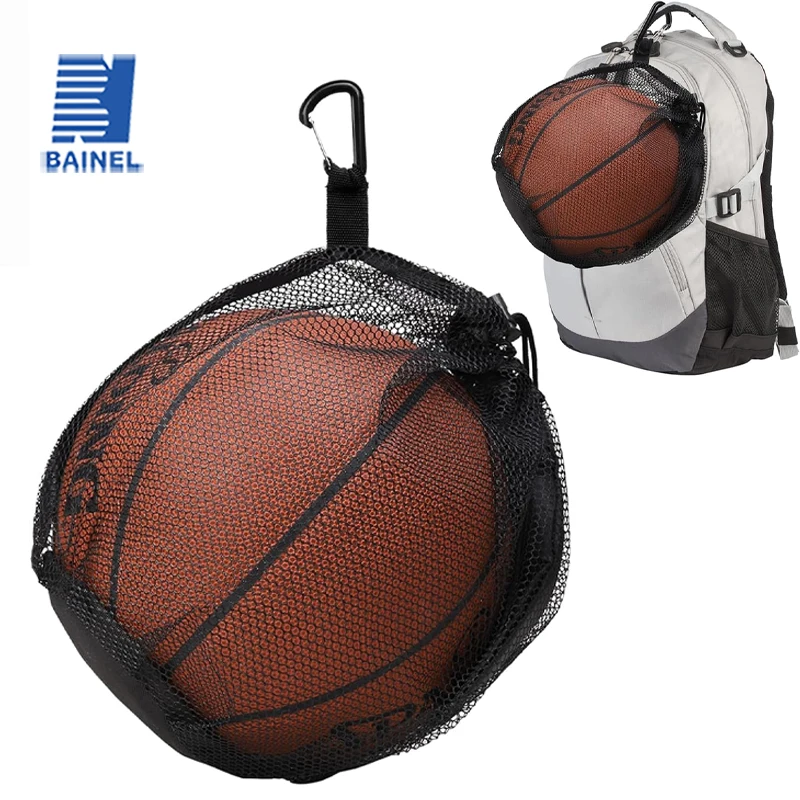 Tas Ransel Serbaguna dengan Tali Serut untuk Bola Basket, Tas Jala untuk Sepak Bola, Bola Voli, Tas Penyimpanan Olahraga, Tas Perjalanan untuk Mainan dan Bola