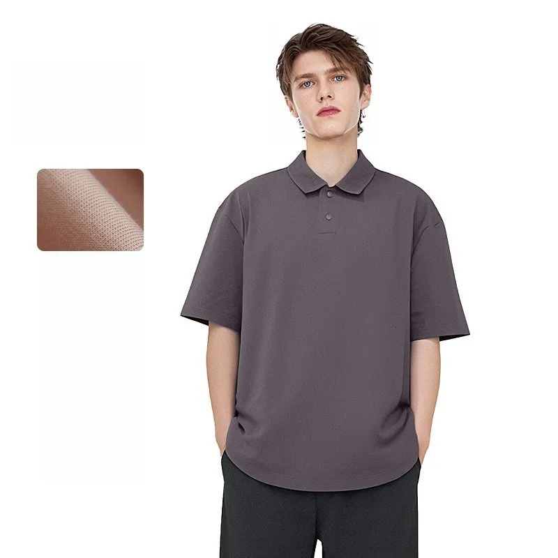 

Short-sleeved Men's 25 Spring and Summer New Product Loose UPF50+ Sun Protection Cool Lapel T-shirt