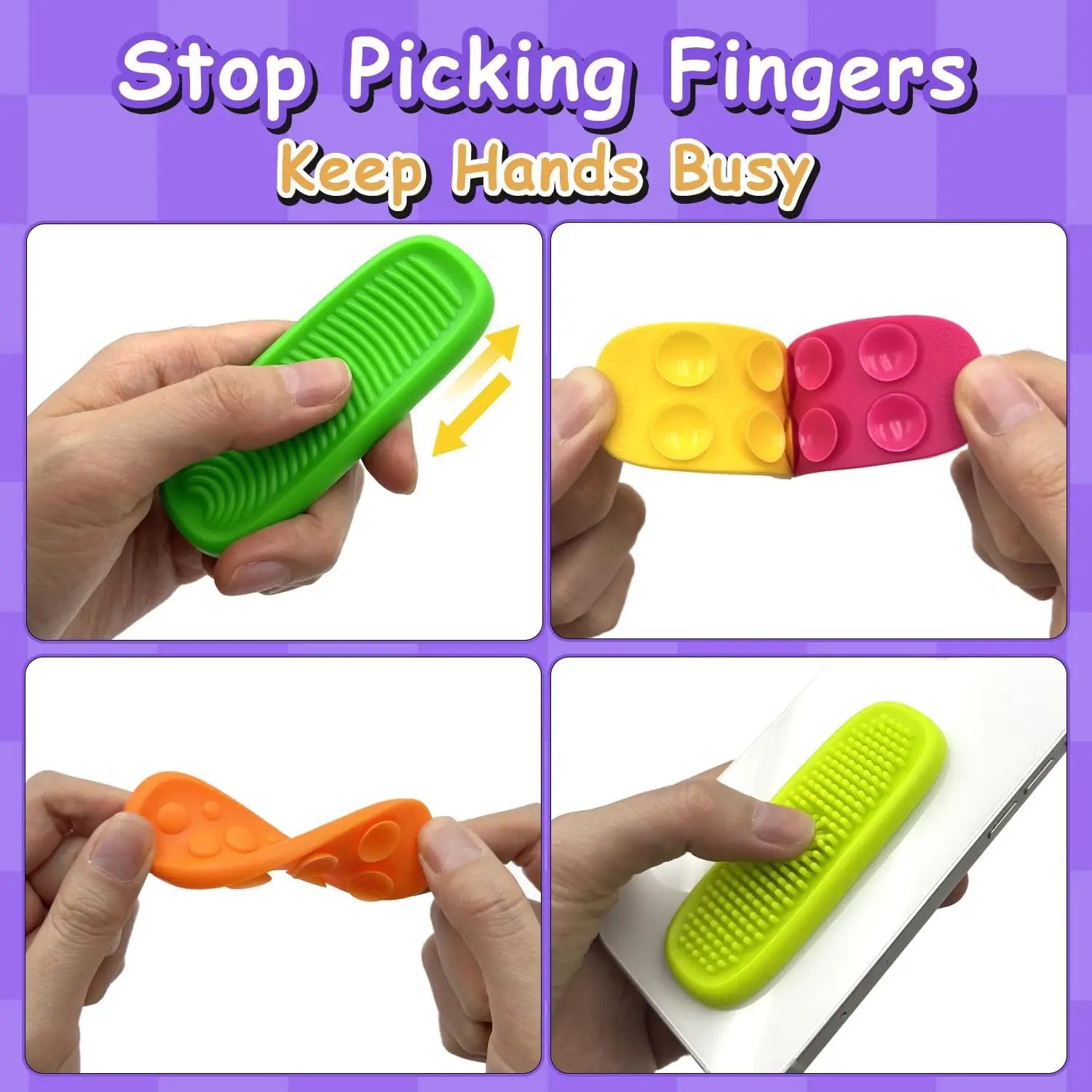 8Pcs Sensory Strip Fidget Toys Kids Autism Decompression Calming Fidgeting Toy Adults Stress Desk Anxiety Relief Sensory Toy