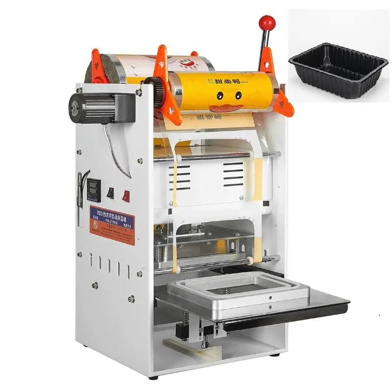 For Tray Sealer for Beverage Bowl Electric Manual Driven Aluminum Foil PP PET Case Paper Pouch Barrel Packaging Machine m
