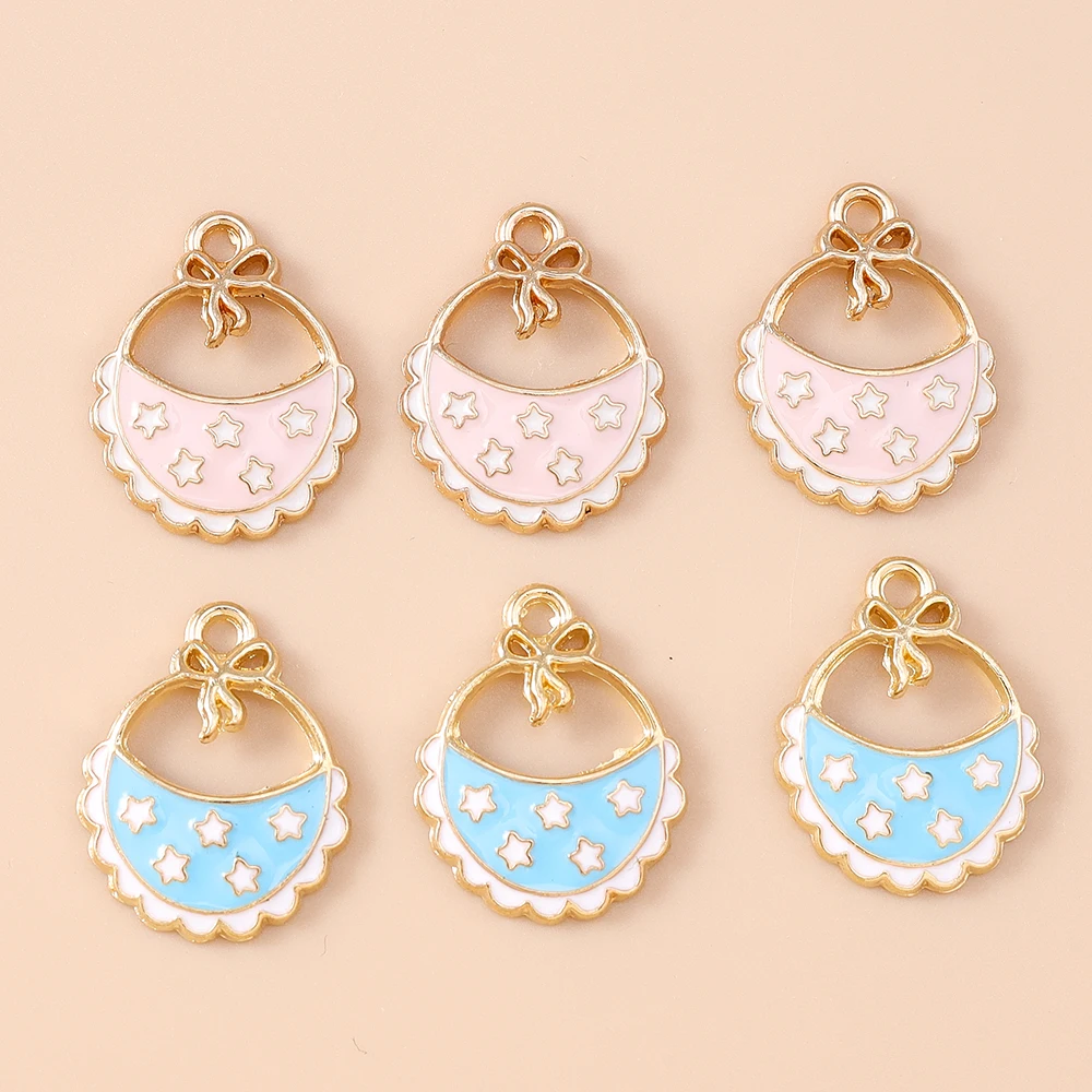 Leslie 10 قطعة ملابس الطفل لطيف زجاجات تستخدم في الرضاعة قدم الجوارب مريلة المعلقات ل سوار ذاتي الصنع قلادة صنع المجوهرات الإكسسوارات