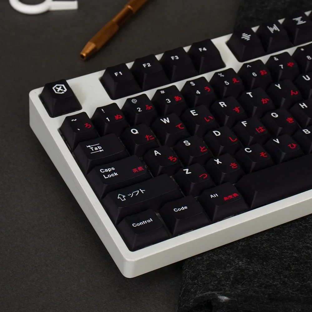 

GMK WOB Red Cyrillic PBT 129 клавиш DYE Сублимационный вишневый профиль Колпачки для клавиш Японские индивидуальные колпачки для механической клавиатуры