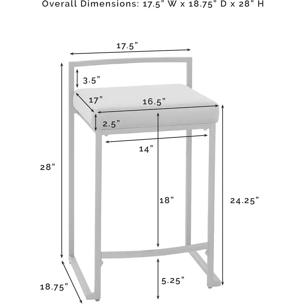 Harlowe Upholstered Seat Counter Height Bar Stools Set o 2, Kitchen and Dining, Gray and Gold view 3