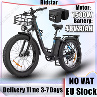 Ridstar MN-26 Electric Bicycle 1500W Motor 48V20AH Battery Leisure Travel E-Bike 26*4.0 Inch Fat Tire City Highway Electric Bike