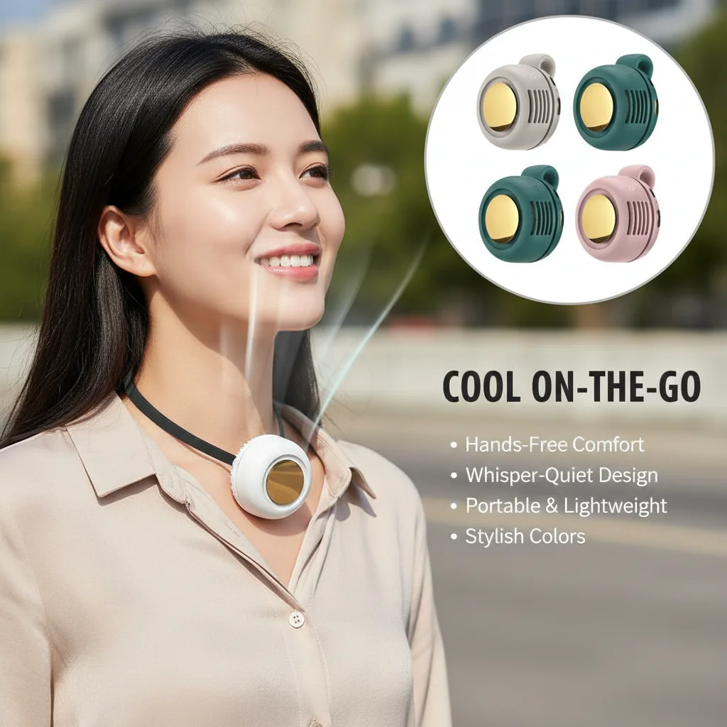 Mini Portable Handheld Clip Fan Leafless Small Whirlwind Fan for Daily Outdoor Travel Waist Hanging Design