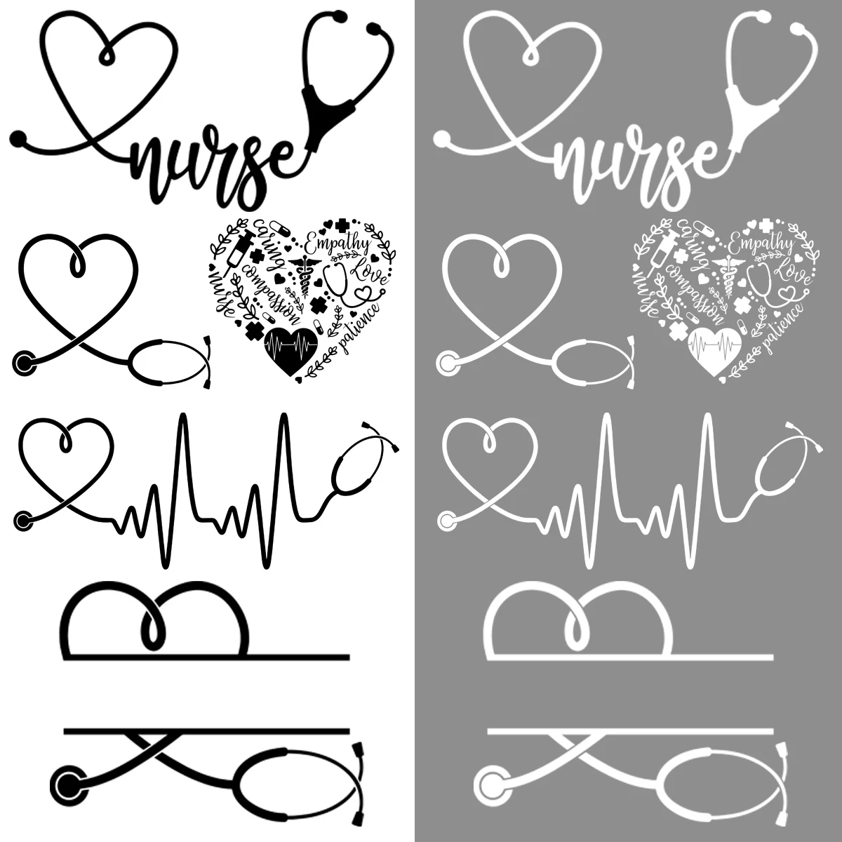 Simple Love Nurse Hospital Letter Pattern Iron On Transfer Stickers on Fabric Accessory Patch for Clothes DIY Appliques