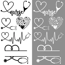 Simple Love Nurse Hospital Letter Pattern Iron On Transfer Stickers on Fabric Accessory Patch for Clothes DIY Appliques