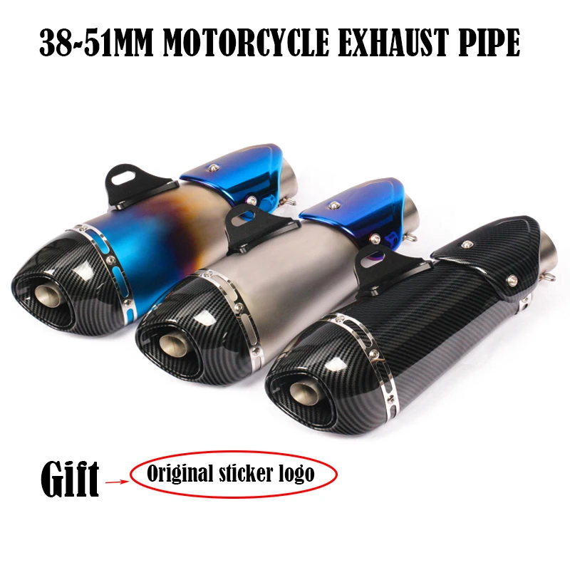 

38-51mm Universal Motorcycle Exhaust Muffler Pipe Stainless Steel Tail Escape No Logo End Can 350mm Length Terminal DB Killer