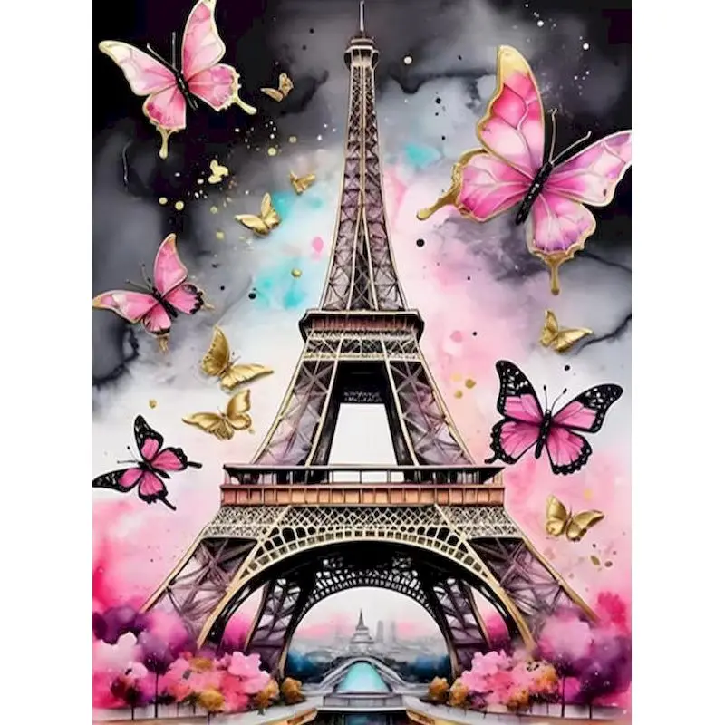 

GATYZTORY Painting By Number City Landscape Drawing On Canvas HandPainted Art Pictures By Number Tower Kits Home Decor DIY Gift