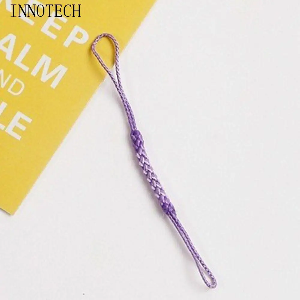 

Hand Knitted Diy Phone Rope Key Lanyard Double Ended Phone Strap Woven Solid Color Phone Lanyards Keychain Accessories