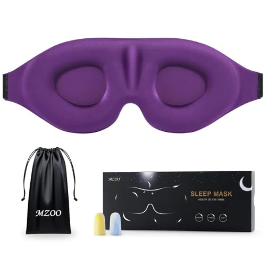 

Luxury Sleep Eye Mask for Side Sleeper Men Women, Zero Eye Pressure 3D Sleeping Mask, Light Blocking Patented Design Night Blin