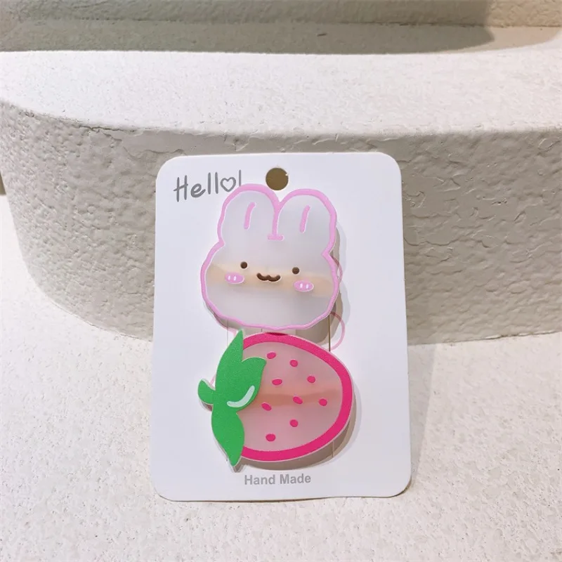 Kids Hair Clips Premium Cute Cartoon Bear Flower Fruit Non Slip Soft Lightweight Side Bangs Barrettes for Baby Girls Daily Wear