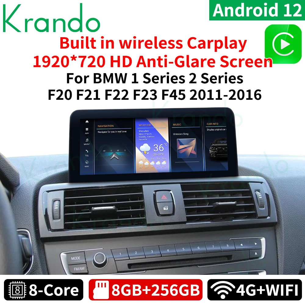 Krando 8.8'' Autoradio for BMW 1 Series F20 2 Series F22 F45 MPV 2013-2020 Android Car Radio Multimedia Player Navigation GPS