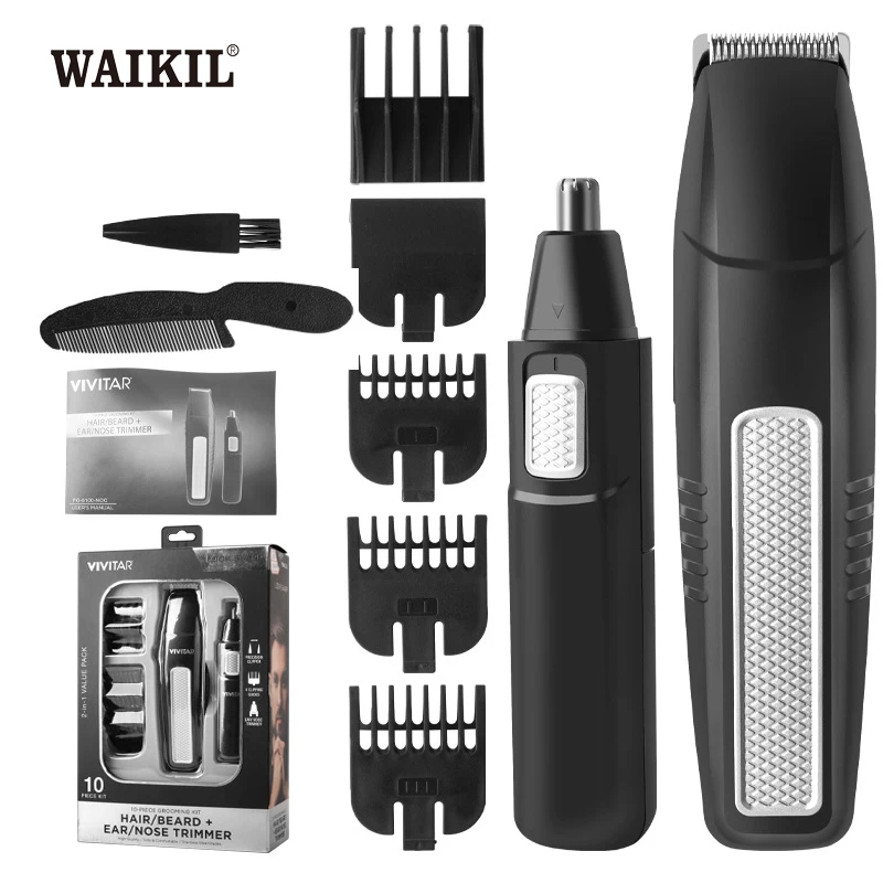 WAIKIL profissional elétrico cabelo Clipper, Wet Battery Powered, nariz e barba aparador, novo padrão