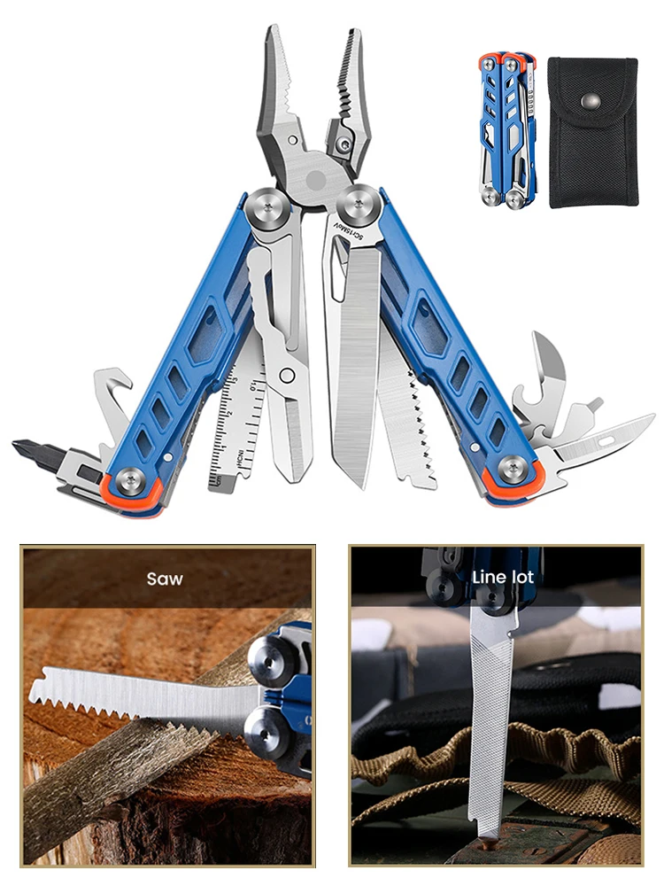 

14-in-1 emergency pliers multifunctional combination tool pliers EDC outdoor folding equipment combination survival clam