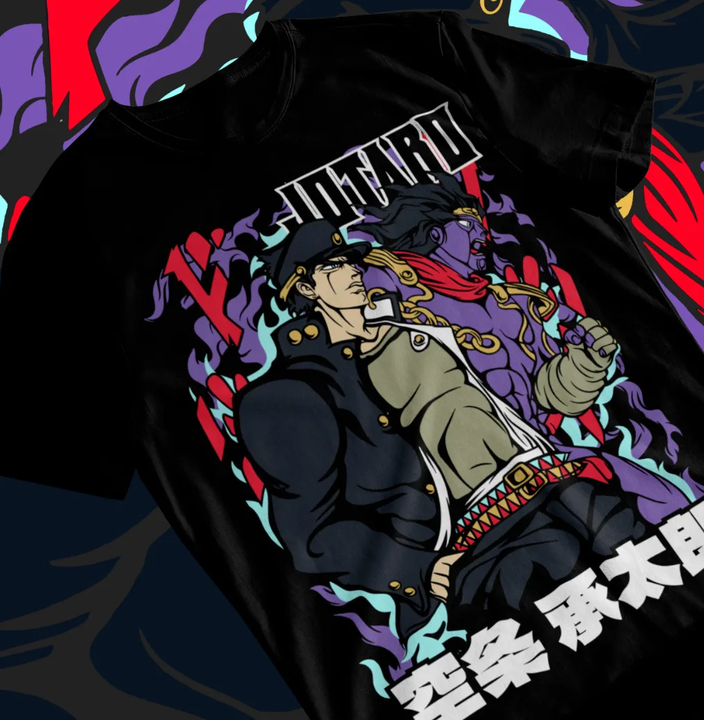 

Jotaro Kujo-JoJo's Bizarre T-shirt JoJo's Bizarre Adventure Anime Shirt Soft Tee