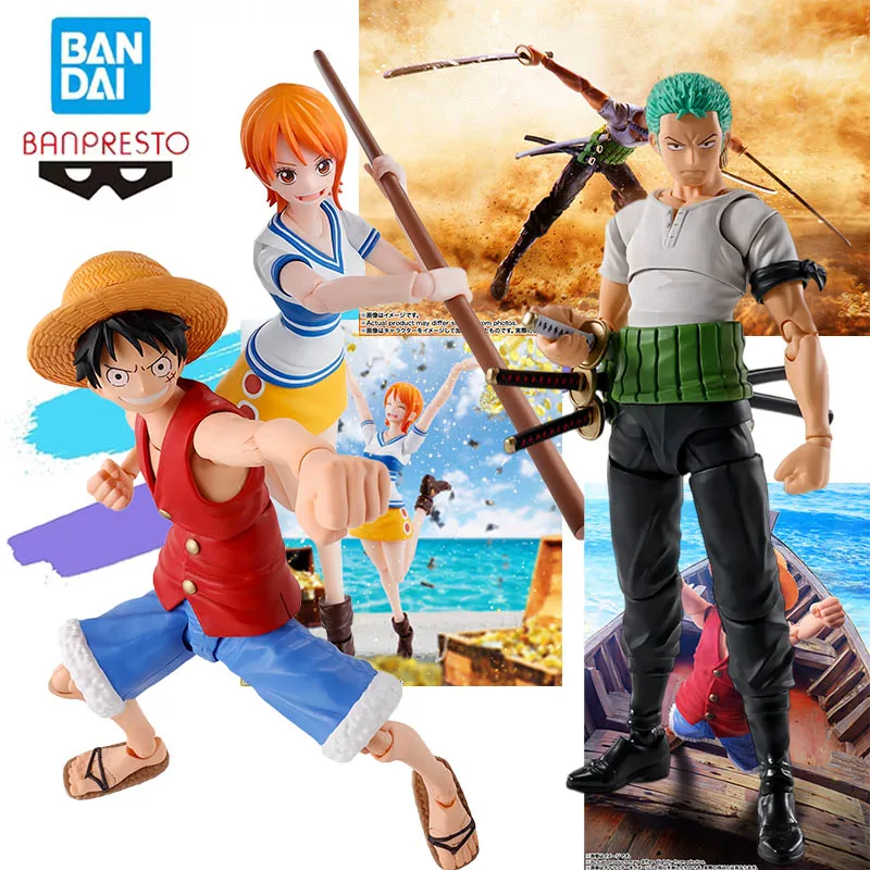 

Original Bandai S.h.figuarts One Piece Roronoa Zoro Monkey D. Luffy Nami Anime Action Figures Model Collect Gift Toy Ornaments