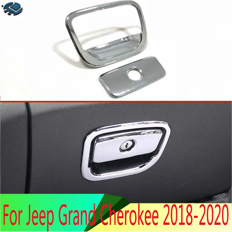 For Jeep Grand Cherokee 2018-2020 Car Styling Accessories ABS Chrome stickers of Glove box store content box cover decoration se