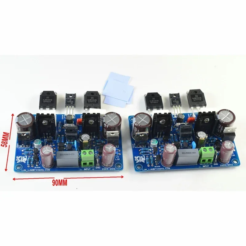 HiFi 2PCS LJM 200W ONSEMI NJW0302G 0281G HANDBOOK DOUGLAS SELF Audio Blameless Design Class B HiFi Amplifier