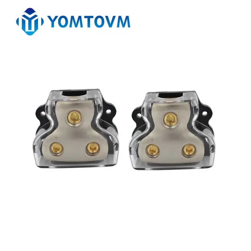 2Pcs 2 Way Car Audio Power Distribution Block 1/0 Gauge In to Gauge Out Electric Wire Connector For Yacht RV